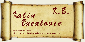 Kalin Bucalović vizit kartica